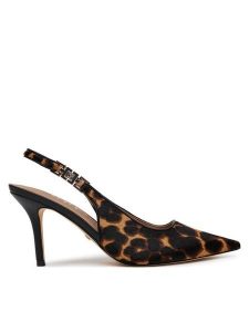 Guess Szpilki FLTNSH LEP05 Brązowy. Brązowe szpilki Guess, z aplikacjami, ze skóry, bez obcasa. Za 469,99 zł.