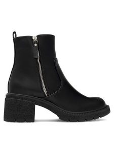 Jenny Fairy Botki NOELENE LS5966-04 Czarny. Czarne botki Jenny Fairy, bez wzorów, z syntetyku, bez obcasa, na słupku, bez zapięcia. Za 169,99 zł.