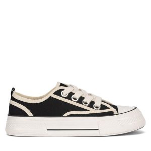 Trampki DeeZee. Czarne trampki DeeZee, bez wzorów, bez zapięcia. Za 55,99 zł.