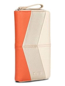 Zwei Portfel w kolorze beżowo-pomarańczowym - 11 x 20 x 3 cm rozmiar: onesize. Brązowe portfele Zwei, bez wzorów, z materiału. Za 131,74 zł.