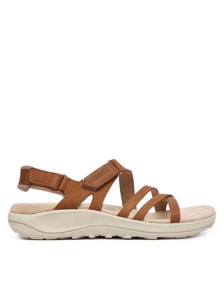 Merrell Sandały Harbor Backstrap J008002 Brązowy. Brązowe sandały Merrell, bez wzorów, ze skóry, bez obcasa, na płaskiej podeszwie, bez zapięcia. Za 369,99 zł.