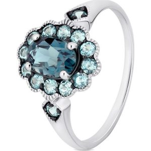 Wyjątkowy Białe Złoto Pierścionek - złoto białe 585, Topaz swiss blue,topaz london blue. Pierścionki marki W.KRUK. Za 1 690,00 zł.