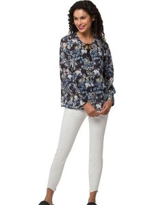 Heine Bluzka w kolorze niebiesko-czarnym rozmiar: 42. Czarne bluzki Heine, bez wzorów, bez kołnierzyka, bez ramiączek. Za 60,99 zł.