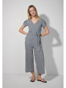 More & More Kombinezon w kolorze granatowo-białym rozmiar: 42. Niebieskie kombinezony More & More, bez wzorów, z tkaniny, bez kołnierzyka, bez ramiączek. Za 165,99 zł.
