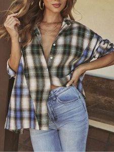 Milan Kiss Bluzka w kolorze zielono-niebiesko-kremowym rozmiar: XL. Niebieskie bluzki Milan Kiss, xl, bez wzorów, z bawełny, bez kołnierzyka, bez ramiączek. Za 152,99 zł.