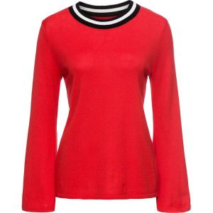 Sweter bonprix czerwono-czarno-biały. Długie swetry marki bonprix. Za 54,99 zł.