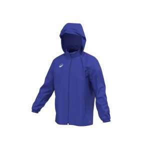 Kurtka wiatrówka piłkarska Kipsta Essential Club 50. Niebieskie kurtki KIPSTA, l, bez wzorów, z materiału, bez kaptura. Za 69,99 zł.