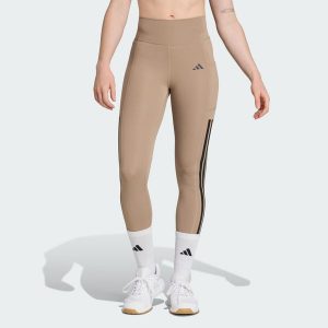 Legginsy Optime 3-Stripes Full Length. Brązowe legginsy ADIDAS, bez wzorów. Za 279,00 zł.