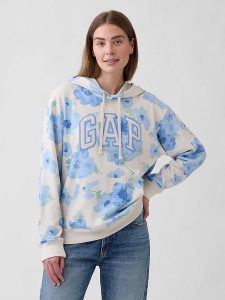 GAP Bluza w kolorze kremowo-błękitnym rozmiar: XXL. Brązowe bluzy GAP, xxl, bez wzorów, z kapturem. Za 105,38 zł.