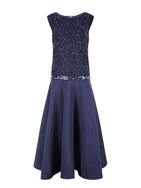 Happy girls by Eisend Sukienka w kolorze granatowym rozmiar: M. Niebieskie sukienki happy girls by Eisend, na co dzień, m, bez wzorów, bez kołnierzyka, bez ramiączek, maxi, proste. Za 136,13 zł.