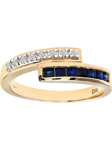 Diamant Exquis Złoty pierścionek z diamentami i szafirami rozmiar: 51. Niebieskie pierścionki Diamant Exquis, z diamentem, złote. Za 1 954,78 zł.