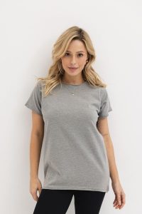 T-SHIRT LILY SZARY L - Flawless. Szare t-shirty Flawless, l, bez wzorów, z bawełny, bez kołnierzyka, bez ramiączek. Za 45,00 zł.