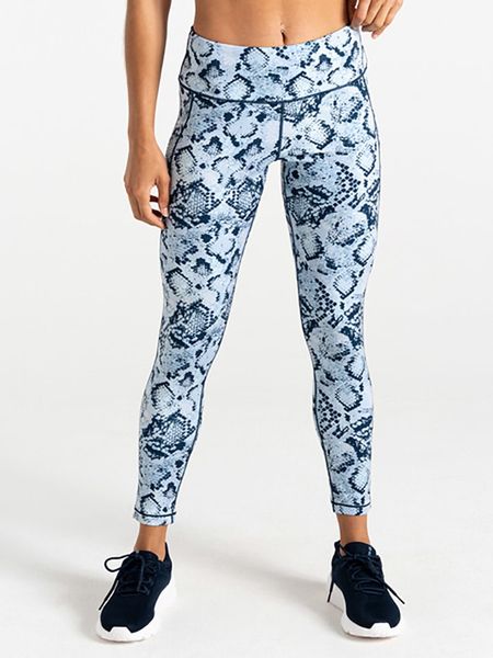 Dare 2b Legginsy sportowe "Influential II" w kolorze błękitno-granatowym rozmiar: 46. Niebieskie legginsy Dare 2b, bez wzorów, z materiału, outdoorowe. Za 129,95 zł.