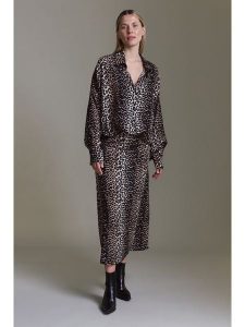 Cotton Candy Bluzka w kolorze kremowo-czarnym rozmiar: XL. Brązowe bluzki Cotton Candy, xl, bez wzorów, z wiskozy, bez kołnierzyka, bez ramiączek. Za 156,98 zł.