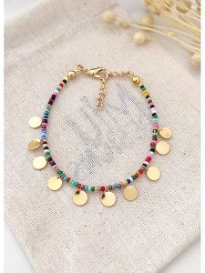 Atelier MIU Pozłacana bransoletka z elementami ozdobnymi rozmiar: onesize. Żółte bransoletki Atelier MIU, z perłą, pozłacane. Za 34,99 zł.