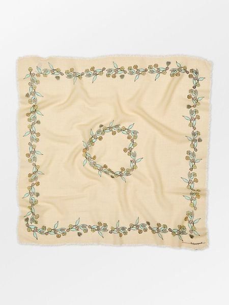 Becksöndergaard Wełniana chusta w kolorze beżowym - 90 x 90 cm rozmiar: onesize. Brązowe apaszki i chusty Becksöndergaard, bez wzorów, z materiału. Za 170,07 zł.