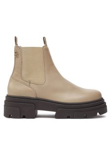Tommy Hilfiger Sztyblety Combat FW0FW08089 Beżowy. Brązowe botki TOMMY HILFIGER, bez wzorów, ze skóry, bez obcasa, na płaskiej podeszwie, bez zapięcia. Za 399,99 zł.