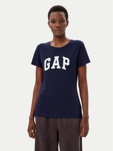 Gap T-Shirt 729555-00 Granatowy Regular Fit. Niebieskie t-shirty GAP, xs, bez wzorów, z bawełny, bez kołnierzyka, bez ramiączek. Za 69,99 zł.
