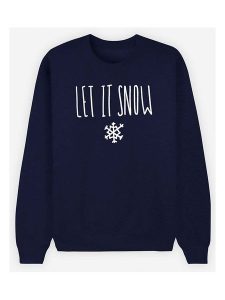 WOOOP Bluza "Let it Snow" w kolorze granatowym rozmiar: XL. Niebieskie bluzy Wooop, xl, bez wzorów, z bawełny, bez kaptura. Za 83,42 zł.