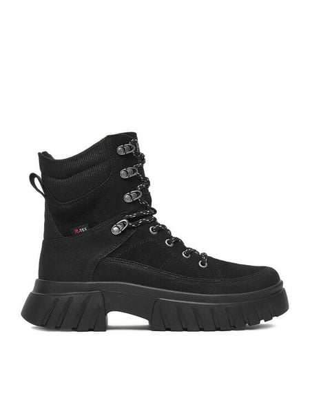 Rieker Trzewiki CEO-W1871-00 Czarny. Czarne botki Rieker, bez wzorów, ze skóry, bez obcasa, na płaskiej podeszwie, bez zapięcia. Za 329,99 zł.