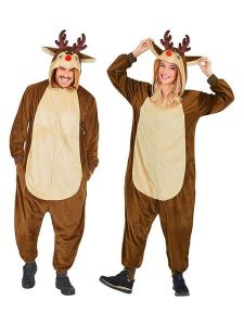 Carnival Party Kombinezon kostiumowy "Reindeer" w kolorze jasnobrązowo-beżowym rozmiar: L/XL. Brązowe kombinezony Carnival Party, l, bez wzorów, bez kołnierzyka, bez ramiączek, krótkie. Za 126,99 zł.