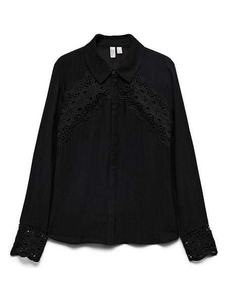 Vero Moda Koszula w kolorze czarnym rozmiar: M. Czarne koszule Vero Moda, m, bez wzorów, z koronki, bez kołnierzyka, bez ramiączek. Za 129,95 zł.