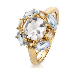 Wspaniały Pierścionek Srebrny - srebro 925, Cytryn,topaz sky blue. Pierścionki marki W.KRUK. Za 399,00 zł.