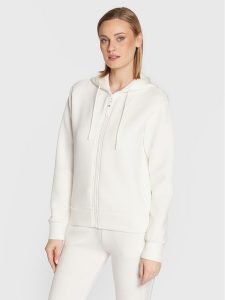 Guess Bluza V3RQ11 K7UW2 Biały Regular Fit. Białe bluzy Guess, l, z aplikacjami, z wiskozy, bez kaptura. Za 249,99 zł.