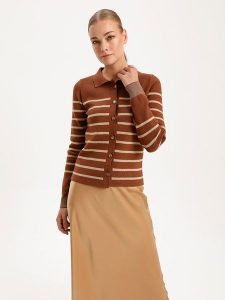 BGN Kardigan w kolorze jasnobrązowo-beżowym rozmiar: 40. Brązowe kardigany BGN. Za 118,45 zł.