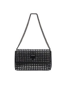 Guess Torebka HWIM9350700 Czarny. Czarne listonoszki Guess, z aplikacjami, z materiału, bez dodatków. Za 399,99 zł.