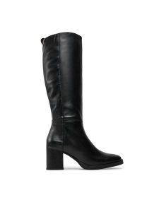 Tommy Hilfiger Kozaki Long Boot Mid Wrapped Lthr Heel FW0FW08099 Czarny. Czarne kozaki TOMMY HILFIGER, bez wzorów, ze skóry, bez obcasa, na słupku, bez zapięcia. Za 729,99 zł.