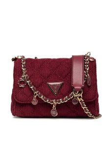 Guess Torebka Giully II Mini HWCG96 73740 Bordowy. Czerwone torebki klasyczne Guess, z aplikacjami, z materiału, bez dodatków. Za 379,99 zł.