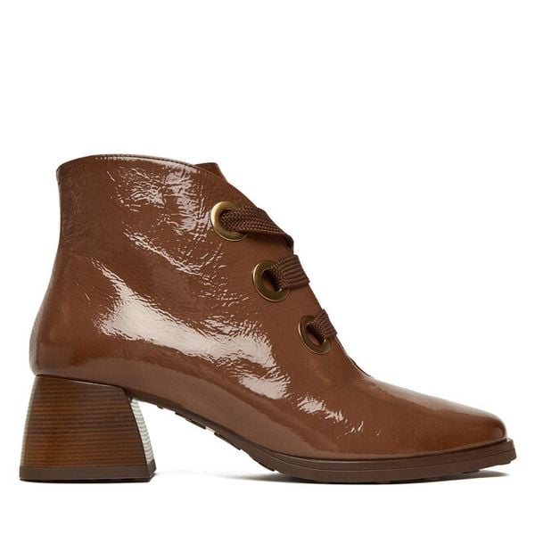 Trzewiki Hispanitas. Brązowe botki Hispanitas, bez wzorów, bez obcasa, na słupku, bez zapięcia. Za 549,99 zł.