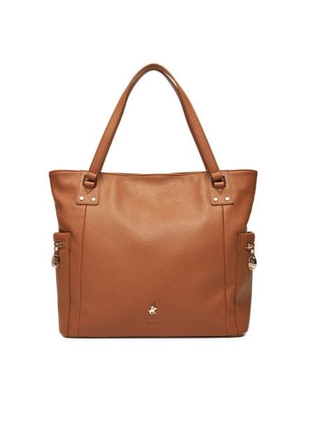 Beverly Hills Polo Club Torebka CEO-BHPC-C-005-08 Brązowy. Brązowe shopper bag Beverly Hills Polo Club, bez wzorów, z materiału, bez dodatków. Za 224,99 zł.