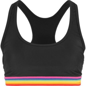 Biustonosz bikini bustier, lekki stopień modelowania sylwetki. Czarne bikini bonprix, bez wzorów. Za 119,99 zł.
