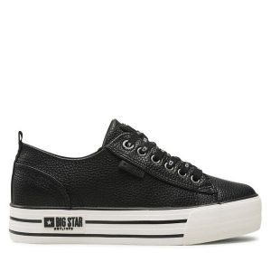 Trampki Big Star Shoes. Czarne trampki BIG STAR SHOES, bez wzorów, bez zapięcia. Za 139,99 zł.