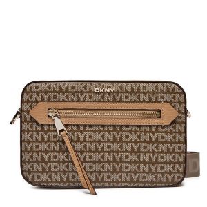 Torebka DKNY. Brązowe listonoszki DKNY, bez wzorów, bez dodatków. Za 649,99 zł.