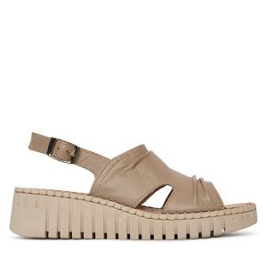 Sandały Lasocki. Brązowe sandały Lasocki, bez wzorów, bez obcasa, na koturnie, bez zapięcia. Za 149,99 zł.