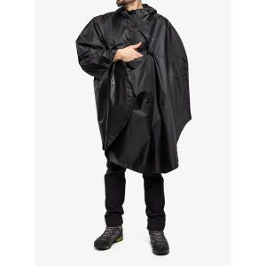 Peleryna turystyczna Trekmates Rove Poncho - black. Czarne kurtki TREKMATES, uniwersalny, bez wzorów, bez kaptura. Za 200,99 zł.