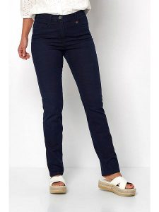 Relaxed by TONI Dżinsy - Slim fit - w kolorze granatowym rozmiar: W38. Niebieskie jeansy Relaxed by TONI, bez wzorów, z podwyższonym stanem. Za 105,38 zł.