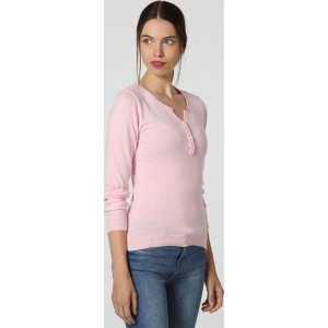 Sweter w kolorze jasnoróżowym. Czerwone swetry klasyczne marki William de Faye, z kaszmiru. W wyprzedaży za 136,95 zł.