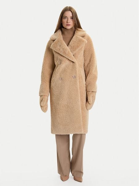 Rinascimento Kożuch CFC0122221003 Beżowy Regular Fit. Brązowe płaszcze Rinascimento, m, bez wzorów, z syntetyku, bez kaptura. Za 549,99 zł.