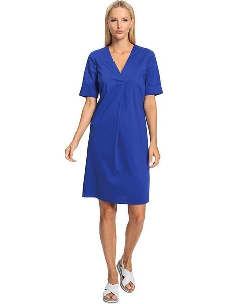 Heine Sukienka w kolorze niebieskim rozmiar: 36. Niebieskie sukienki Heine, na co dzień, bez wzorów, bez kołnierzyka, bez ramiączek, midi, proste. Za 60,99 zł.