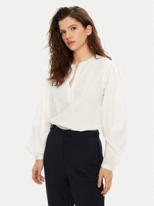 Tommy Hilfiger Bluzka WW0WW44059 Biały Relaxed Fit. Białe bluzki TOMMY HILFIGER, bez wzorów, z bawełny, bez kołnierzyka, bez ramiączek. Za 239,99 zł.