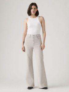Levi's Dżinsy - Flared fit - w kolorze szarym rozmiar: W26/L32. Szare jeansy Levi's®, z aplikacjami, ze skóry, z podwyższonym stanem. Za 205,45 zł.