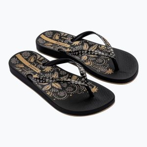 Japonki damskie Ipanema Anat Nature VIII. Czarne klapki Ipanema, bez wzorów, bez obcasa. Za 66,99 zł.