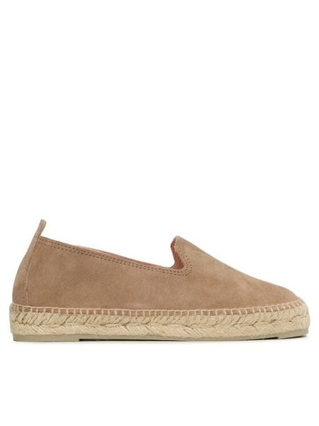 Manebi Espadryle Flat Espardilles W 1.9 N0 Beżowy. Brązowe espadryle Manebi, bez wzorów, ze skóry, bez obcasa. Za 549,99 zł.