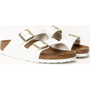 Klapki damskie Birkenstock Arizona BF (1005294). Czerwone klapki Birkenstock, bez wzorów, bez obcasa. Za 399,99 zł.