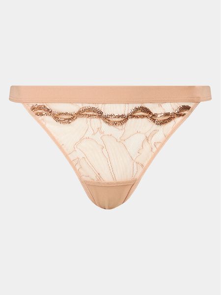 Chantelle X Stringi Xtravagant C06GG5 Beżowy. Brązowe stringi Chantelle X, bez wzorów, z syntetyku. Za 199,99 zł.