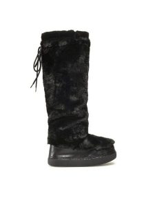 Jenny Fairy Kozaki WS19002-04A Czarny. Czarne kozaki Jenny Fairy, bez wzorów, z materiału, bez obcasa, na płaskiej podeszwie, bez zapięcia. Za 249,99 zł.